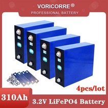 인산철 배터리 리튬 철 인산염 태양 전지 충전식 배터리 3.2v 310Ah 280Ah 135Ah 105Ah 90Ah Lifepo4 12v 24v 36v 세금 없음 4 개입, 4x lifepo4 310Ah