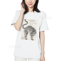 아이엠스톡 110-3XL 전통민화 송하맹호도 01 한국 korea 남여공용 티셔츠