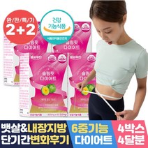 6중 복합기능성 다이어트 보조제 식약처인증 HCA 뱃살 체지방 내장지방 분해 컷팅제 가르시니아 비타민, 4통, 60정