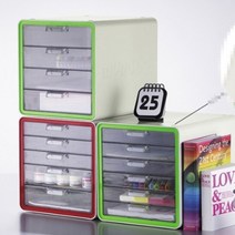 오너클랜 사무실 공부방 다단 투명 보관함 문구함 서류함 선택[WC05485], 5단 - 그린