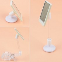 socean 컴퓨터 계산대 매장 틈새 부착 고정 미니 매너 거울 에디켓 미러 메이크업 수정 치아 음식물 확인 데스크 탁, 부착식 긴목형