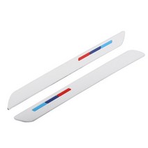 자동차범퍼가드 범용 전면 후면 보호기 코너 스크래치 스트립 스티커 고무 블랙 자동 보호 접착 플레이트, 흰색 2개