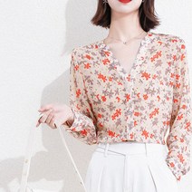 TQ 노카라 빈티지 플라워 블라우스 TQ0398