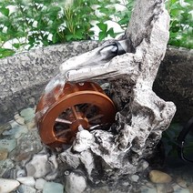미니 산 물레방아 (모터포함) 인테리어 미니 분수대 물의 정원 꾸미기 소품