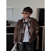애플키즈 브라운 라이더가죽자켓