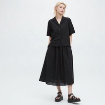 F 유니클로 여성 플리츠 롱스커트여름 루즈한 라이트 스커트 A라인 스커트 우산스커트 품 456103