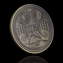Yes No 고딕 예측 결정 동전 모든 보는 눈 또는 죽음 천사 니켈 미국 모건 장식 기념 1 개, Bronze