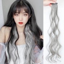 HB 웨이브 포인트 컬러 헤어피스 붙임 머리 SD-221025, 색상_애쉬카키