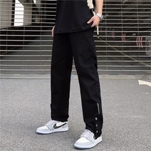 커플룩 여름 지퍼 트임 단추 팬츠 남녀 일자 카고 바지 러쉬 선물