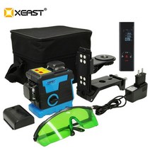 360도 레이저 레벨기 8라인 12라인 2020 XEAST 12Lines 3D 녹색 레벨 리튬 배터리 셀프 레벨링 수평 수직 크로스 라인은 수신기를 사용할 수 있습니다, SET4