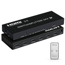 avedio links HDMI 분배기 4K60Hz 2입력 4출력 HDMI 전환기 매트릭스 리모컨 부착 HDMI 음성 분리기 SPDIF광 디지털 3.5mm 오디오 첨부 4K 3D 1080p HDCP2.2 HDR 10 PS4 Xbox Fire Stick 등에 대응