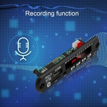 카오디오블루투스마이크 핸즈프리 차량용 키트 블루투스 MP3 플레이어 디코더 보드 자동차 FM 라디오 모듈, 01 Black
