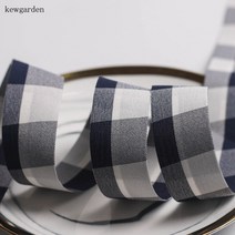 Kewgarden 격자 무늬 폴리 에스터 새틴 리본 1.5 