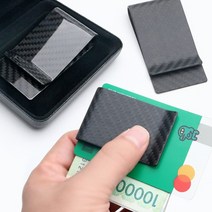 MONOCARBON 리얼 카본 머니클립 유광 무광 현금 남성 여성 카드지갑 골프머니클립