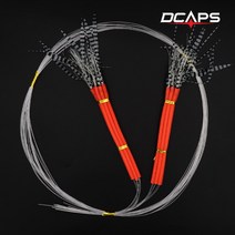 [캡스] 디 15cm 장축광 12본 틴셀 롱스커트 오렌지튜브 화이트줄무늬 갈치바늘 갈치낚시, 색상:08.오렌지_핑크줄무늬