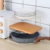 싱크대뒷선반 주방 모서리 공간활용 3단 철제 선반 화이트