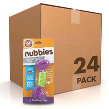 Arm & Hammer Nubbies Dental Toys DuoBone 강아지용 덴탈 츄잉 장난감 24팩 | 보통 씹는 강아지를 위한 최고의 강아지 츄잉 장난감 | 칫솔질 없이, 24 Count_DuoBone