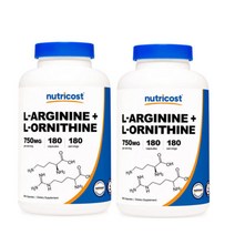 뉴트리코스트 L-아르기닌 + L-오르니틴 750mg 캡슐, 180캡슐, 2개