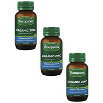 Thompsons 톰슨 유기농 아연 징크 Organic Zinc 180정, 3개