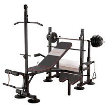 디럭스벤치프레스 50kg 세트 홈트 중량 벤치, 슈프림 역도 베드 + 바벨 50kg