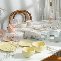 라세라미끄 카카오7르파레트 모던 도자기 6인 식기 그릇세트 24P, 씨엘 블루