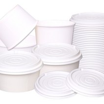 일회용 비빔밥 용기 10P 50P 분식 본죽 컵밥 국 그릇 음식 카페 배달 포장, 03_일회용기 520ML(50P)