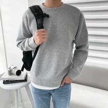 남자 오버핏 무지 네오프랜 라운드 맨투맨