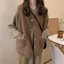 미앤유 양털 후리스조끼 양털베스트 뽀글이조끼