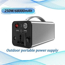 파워뱅크 캠핑 차박 야외 여행 무인 항공기에 대 한 110v220v 250w 68000mah 휴대용 보조 배터리 전원 은행 인버터 usb, 110v, 유럽 ​​연합