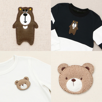 소잉데일리] 봉제식 와펜 모음_ 캐쥬얼 동물 과일 등 다양한 디자인, 반달곰 86800, 03. 봉제식 동물 1500