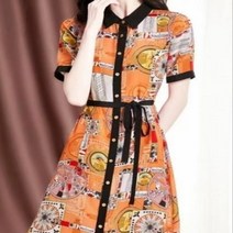 나침반 나염 원피스 프리사이즈