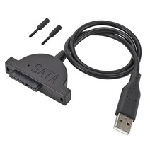 외장cd롬 dvd DVD 디비디 cd drw 외장 ODD cdrom odd 컴퓨터 플레이어 리더기 pzzpss usb 2.0 to mini sata ii 7+6 13pin, USB 2.0에서 미니 SATA로, 01 Black
