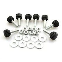 8 Set M6x20 Thumb Screw Plastic Round Shape Head Threaded Knurled Grip Knobs Clamping Screw with Nut, 1