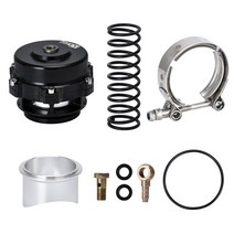 블로우오프 밸브 전자식 Hypertune - Turbo 블로우 오프 밸브 50mm BOV 6/18/24PSI 스프링 V-밴드 플랜지, 02 Black with PQY logo
