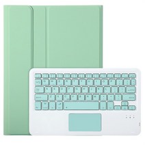 스마트키보드폴리오무선 터치 패드 키보드 커버 스마트 마그네틱 태블릿 셸   펜 슬롯 아이패드용 10th 10., 04 green keyboard case