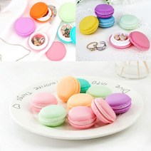 가벼운 미니 비타민 약통 귀걸이 반지 케이스 마카롱 쿠키 통 캠핑 여행용 악세사리 보관함 영양제 수납 소형 여아 하드 파우치, 색상, 노란색