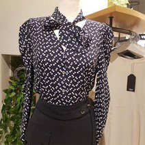 르샵 르샵 잔꽃 V라인 네크 리본 블라우스 LK4BL550114X