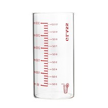 썸띵 긴 비이커 모양 눈금 온스 표기 유리 클라스 컵 머그컵 티 꽃차 커피 에이드 350ml 색상선택, 1개, 레드 350ml