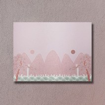 전통 명화 일월오봉도 꽃분홍색 메모지 감성 다꾸용 다꾸러스 문구 굿즈 추천