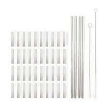 스텐 일자 스트로우 빨대4p 세척솔2p 세트 카페 X40개 _ 239599ea