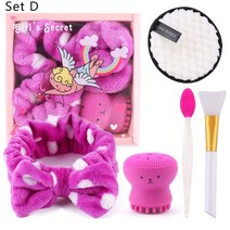브러쉬 메이크업 세트 쉐딩뷰티 스킨 케어 세트 워시 페이스 실리콘 스몰 문어 페이셜 클렌징 브러쉬 엑스, 한개옵션1, 04 Set D