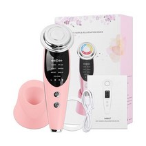 반달마켓 피부재싱기 7In 1 페이스 리프트 디바이스 RF 미세 전류 피부 재생 페이셜 마사지기 LED 라이트, 02 7 in 1 pink