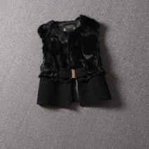 여성 모피 조끼 털 스타일 토끼털 숏 스티치 양모 여성용 외투 가을 겨울