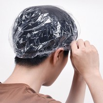 [소공원]일회용 위생 머리 비닐 샤워캡 귀커버 위생모자 염색 위생모 업소용 미용실 대용량 100개