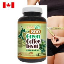 캐나다 Herbal Slim 그린커피빈 800mg 45정 식물성캡슐 체중관리 HS20