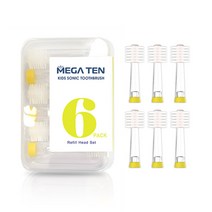 메가텐 전동칫솔 칫솔모 리필 6p 유아용 어린이용 성인용, 01 소프트(48개월 미만) 6개입