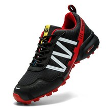 MTB크릿슈즈mtb 사이클링 신발 zapatillas ciclismo 남자 오토바이 신발 옥스포드 천 방수 자전거 신발 야외 하이킹 운동화 겨울, 블랙 레드, 43, 블랙 레드