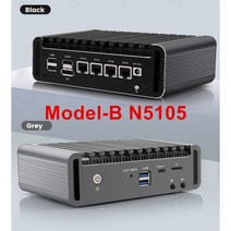 미니 PC 소형 mini 컴퓨터 2023 4 인텔 i226 Nics 2.5G 소프트 라우터 11th 펜티엄 N6005 N5105 2 * NVMe DDR4 팬리스 방화벽 기기 VPN, CN, No System + EU, ModelB Celeron N5105