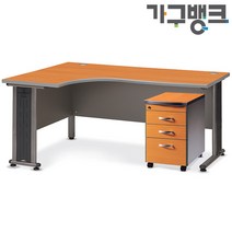 가구뱅크(지방택배불가) OA 책상세트 (L퍼즐책상1400+이동서랍) 사무용책상 사무실책상 ㄱ자책상 L자책상 수납장 서랍장, (L퍼즐1400+서랍)아카시아좌