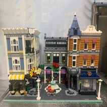 전문가 은행 카페 코너 모델 Moc 모듈러 하우스 빌딩 블록 장난감 애완 동물 서점 타운 홀 다운타운 다이너, [07] Assembly Square